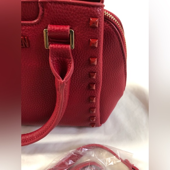Steve Madded Vegan leather Studded Handbag color: Red - Picture 10 of 11